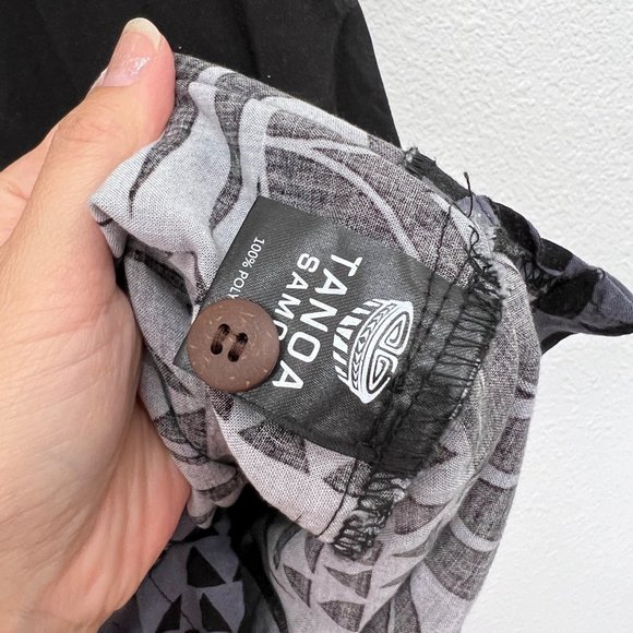 tanoa black short sleeve button down ombre mens shirts  Size: L - Picture 7 of 8